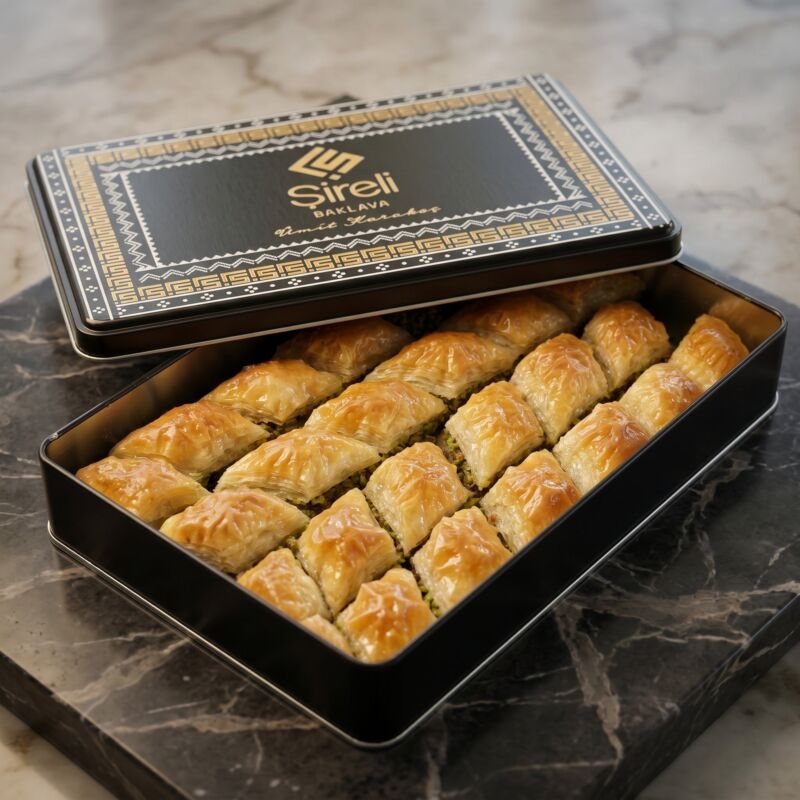 Premium Metal Kutu Fıstıklı Baklava – fotoğraf 4